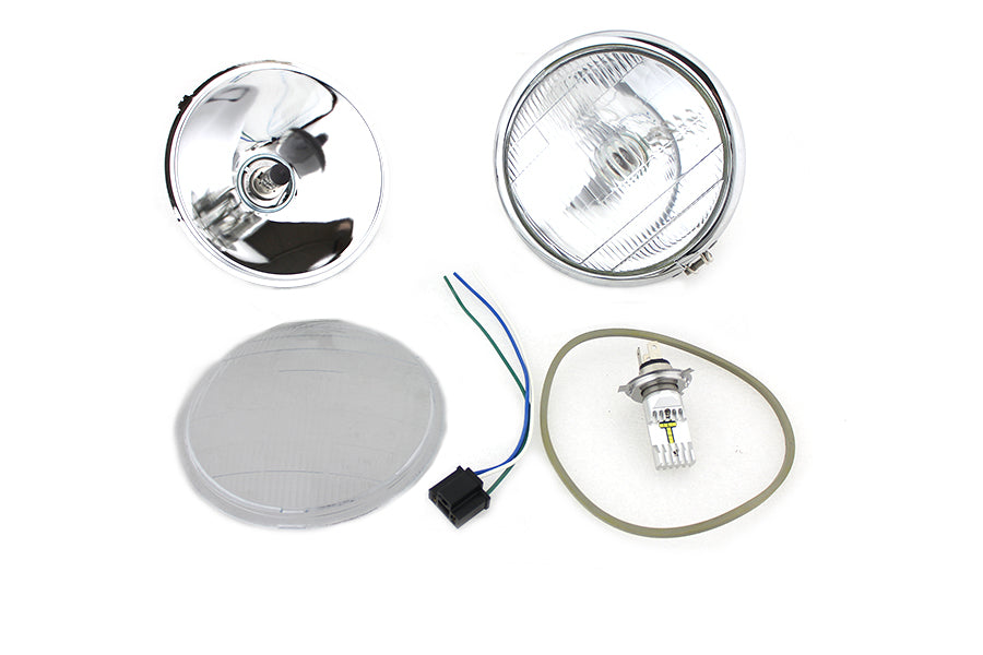 6-1/2 inch Spring Fork 6 Volt LED Headlamp Chrome