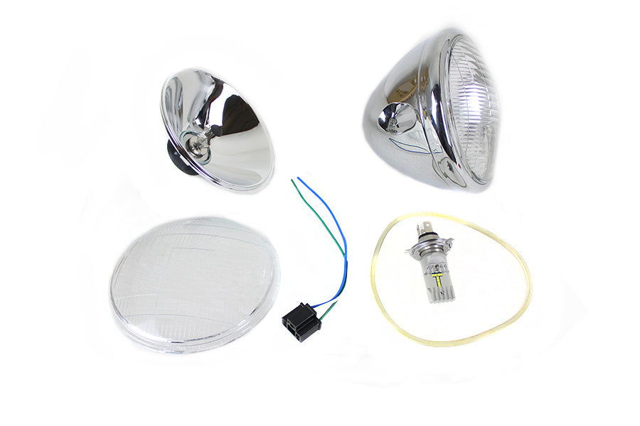 6-1/2 inch Spring Fork 6 Volt LED Headlamp Chrome
