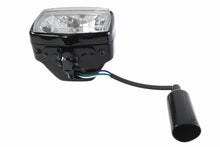 Load image into Gallery viewer, 12 Volt Chopper Rectangular Headlamp Black