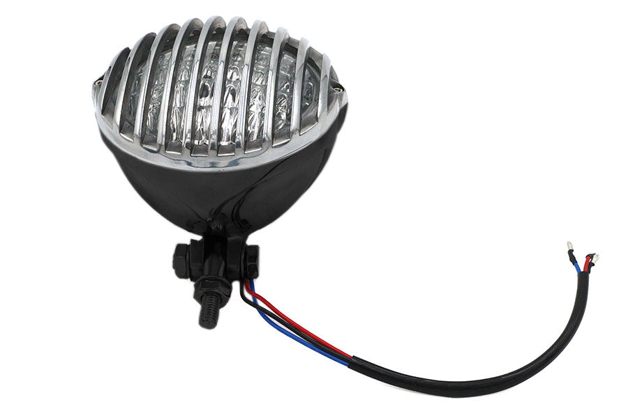 4-1/2 inch Pirate Headlamp Black with Aluminum Grill