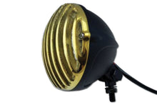 Load image into Gallery viewer, 4-1/2 inch Pirate Headlamp Black with Brass Grill