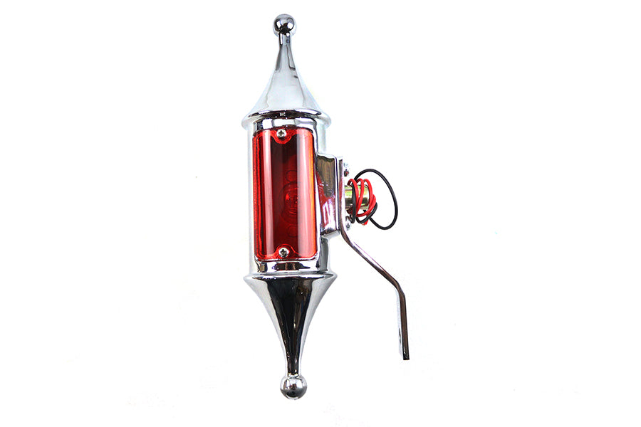 Finch Pawn Lamp Chrome Red Lens
