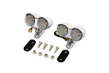 Load image into Gallery viewer, Chrome Oval Tail Lamp Assembly Red and Amber LED
