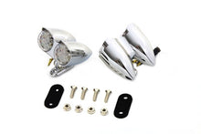 Load image into Gallery viewer, Chrome Oval Tail Lamp Assembly Red and Amber LED