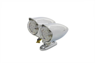 Chrome Oval Tail Lamp Assembly Red LED