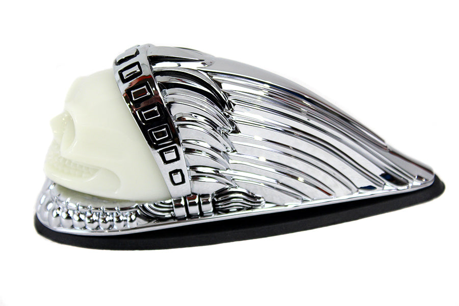 Skull Head Front Fender Lamp Chrome