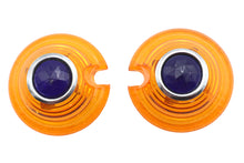 Load image into Gallery viewer, Marker Lamp Lens Amber with Blue Dot Bullet Style