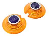 Load image into Gallery viewer, Marker Lamp Lens Amber with Blue Dot Bullet Style