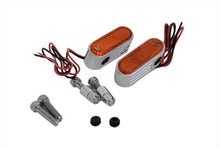 Load image into Gallery viewer, Chrome Marker Lamp Set with Amber Lens
