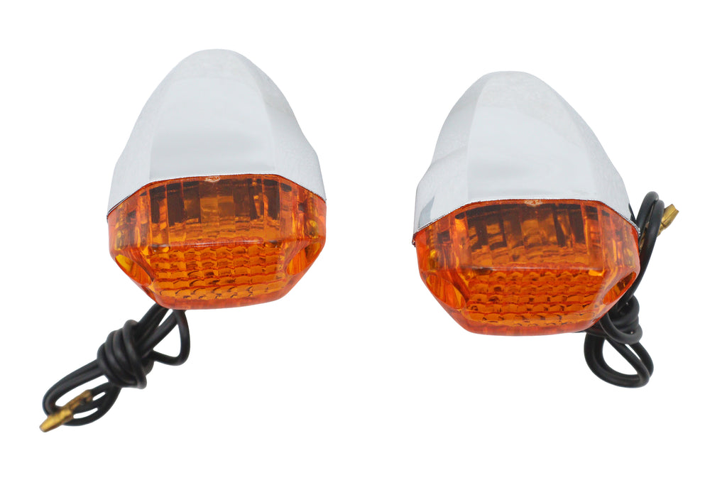 Chrome Snake Eye Marker Lamp Set Amber
