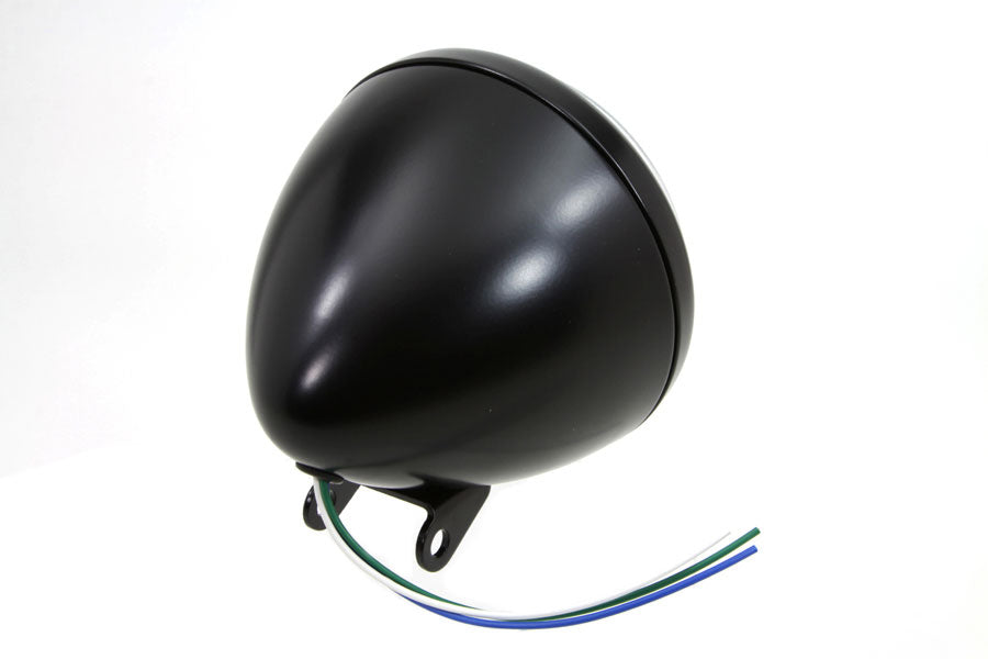 Black 5-3/4 inch Round Headlamp Assembly Teardrop Style