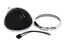 Load image into Gallery viewer, Black 7 inch K Headlamp Housing with Chrome Rim