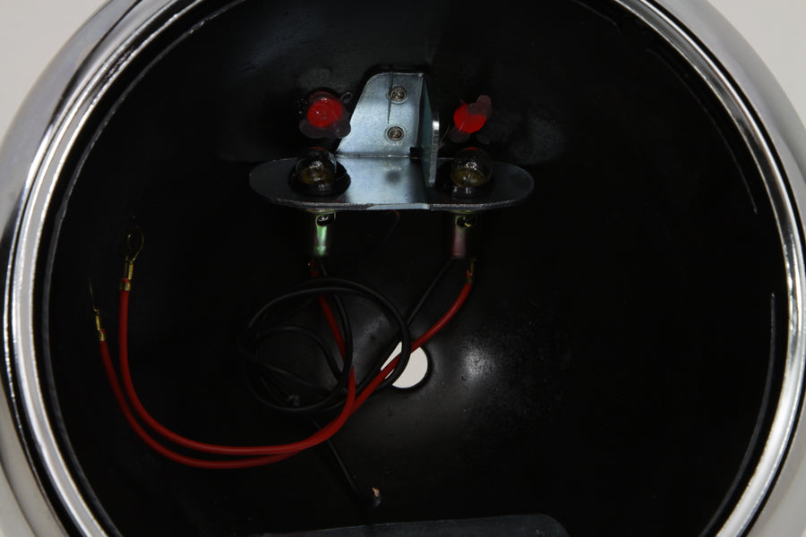 Black 7 inch K Headlamp Housing with Chrome Rim