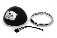 Load image into Gallery viewer, Black 7 inch K Headlamp Housing with Chrome Rim