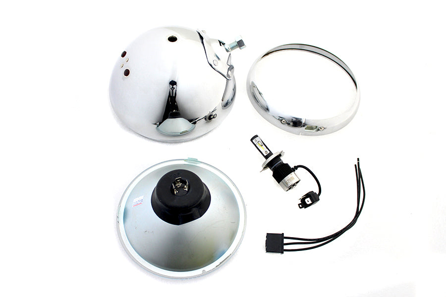7 inch 12 Volt LED Glide Headlamp Chrome