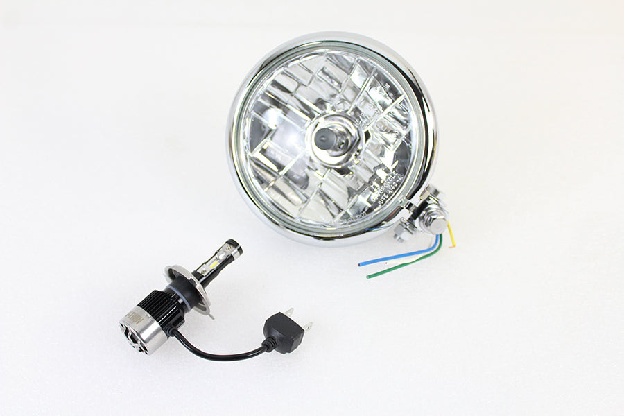 5-3/4 inch Bates Style 12 Volt LED Headlamp Chrome