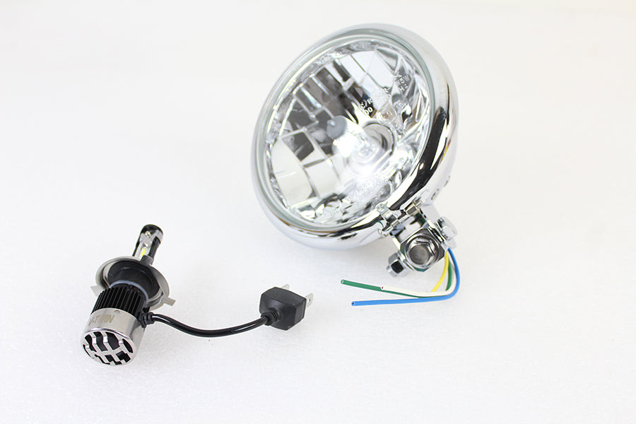 5-3/4 inch Bates Style 12 Volt LED Headlamp Chrome