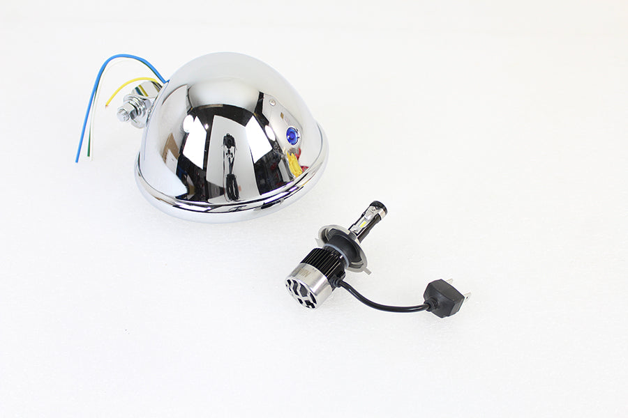 5-3/4 inch Bates Style 12 Volt LED Headlamp Chrome
