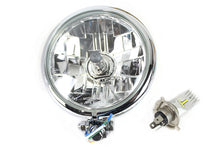 Load image into Gallery viewer, 5-3/4 inch Bates Style 6 Volt LED Headlamp Chrome