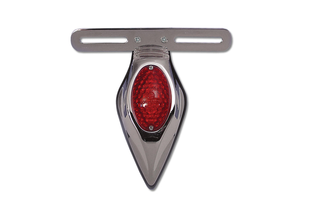 Chrome Teardrop LED Tail Lamp Assembly with Red Lens