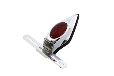 Chrome Teardrop LED Tail Lamp Assembly with Red Lens