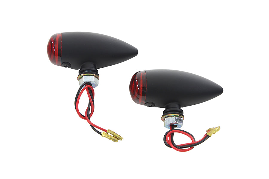 Mini LED Bullet Red Lens Marker Lamp Set