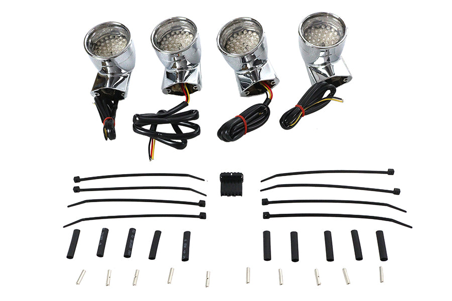 Chrome Revox Bullet LED Turn Signal Lamp Kit