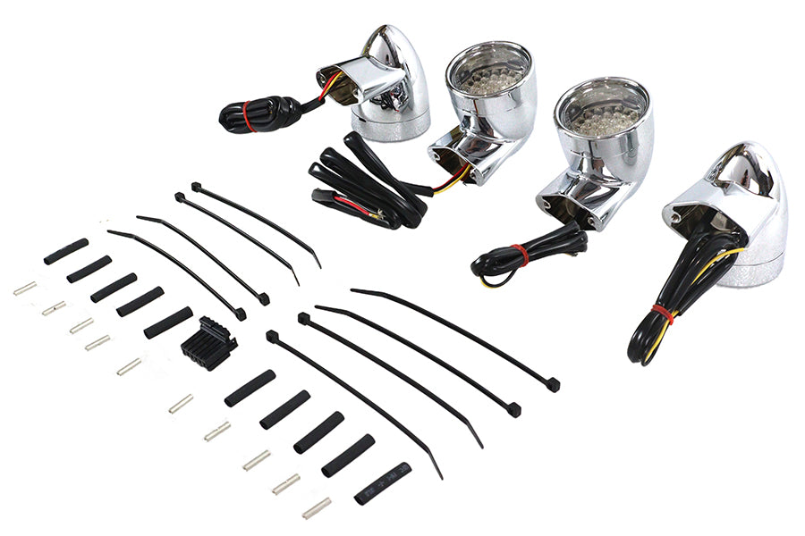 Chrome Revox Bullet LED Turn Signal Lamp Kit
