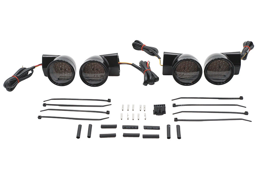 Black Revox Bullet LED Turn Signal Lamp Kit