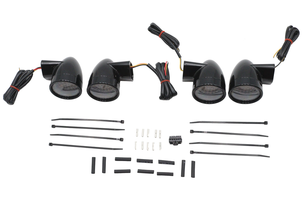 Black Revox Bullet LED Turn Signal Lamp Kit