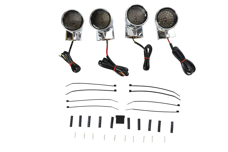 Chrome Revox Bullet LED Turn Signal Lamp Kit
