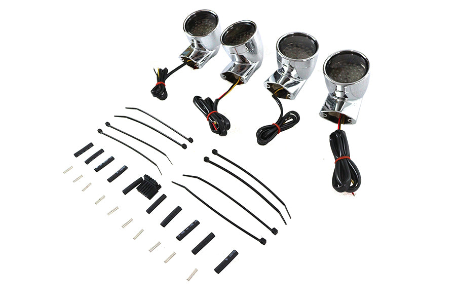 Chrome Revox Bullet LED Turn Signal Lamp Kit