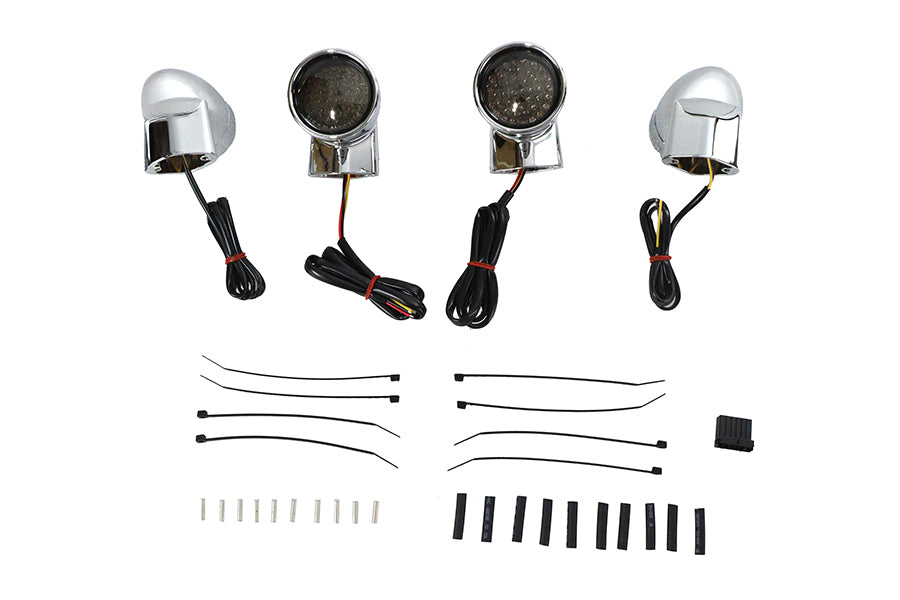 Chrome Revox Bullet LED Turn Signal Lamp Kit