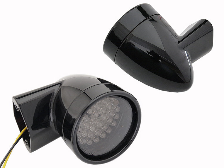 Black Revox Bullet LED Turn Signal Lamp Kit