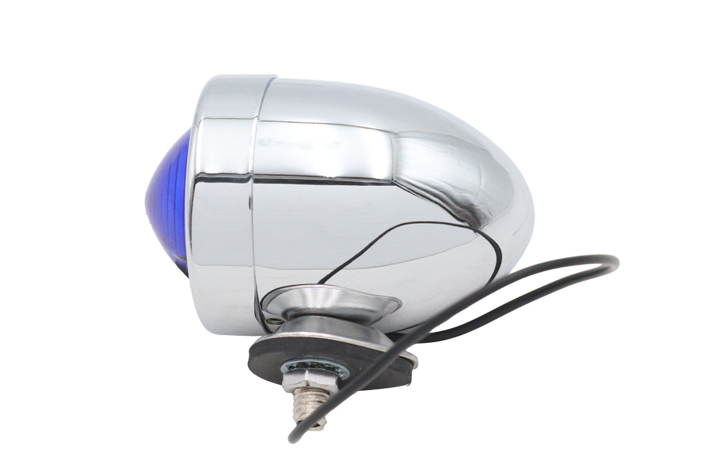 Chrome Bullet Marker Lamp Blue Single Filament