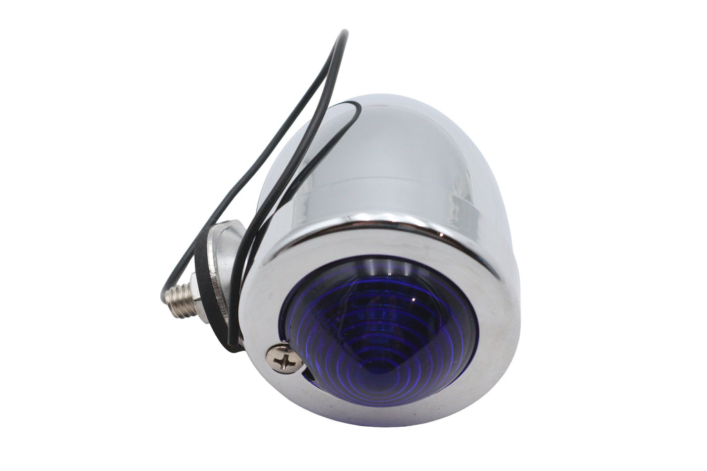 Chrome Bullet Marker Lamp Blue Single Filament