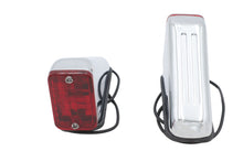 Load image into Gallery viewer, Chrome Wedge Marker Lamp Set with Red Lens