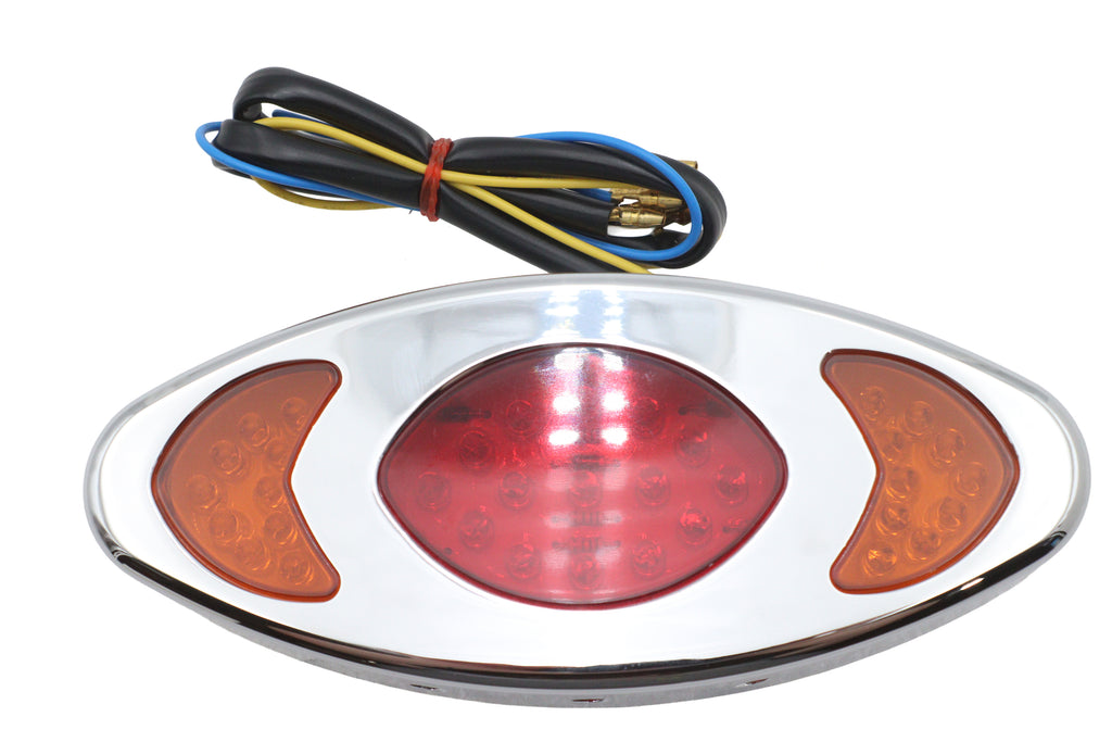 Chrome Cateye LED Tail Lamp Assembly