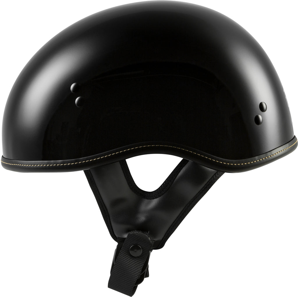 .357 Solid Half Helmet Gloss Black Lg