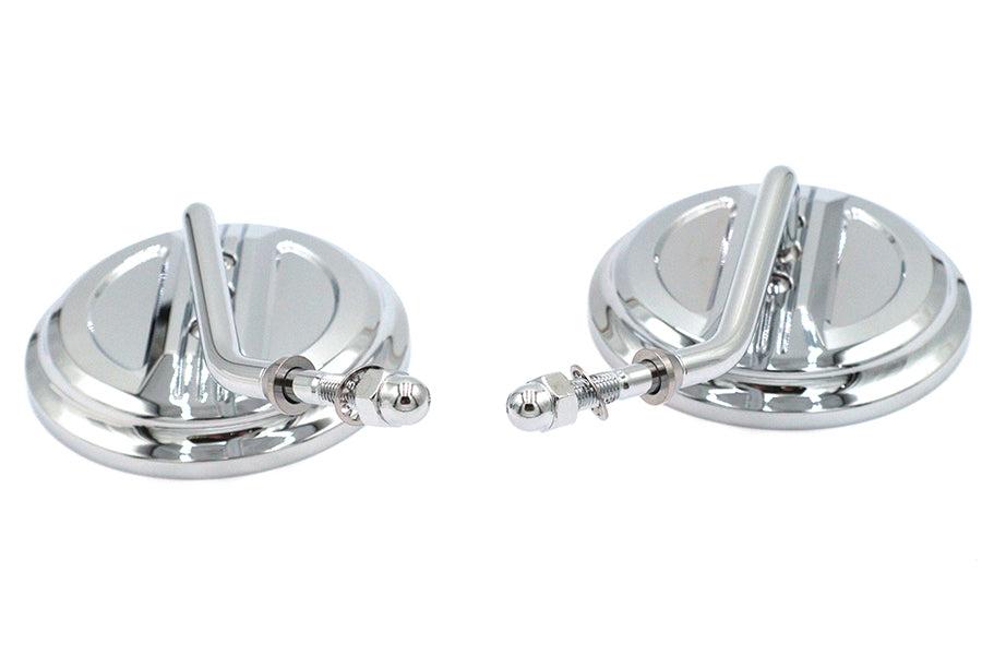 Air Flow Mirror Set with Steel Stems Chrome