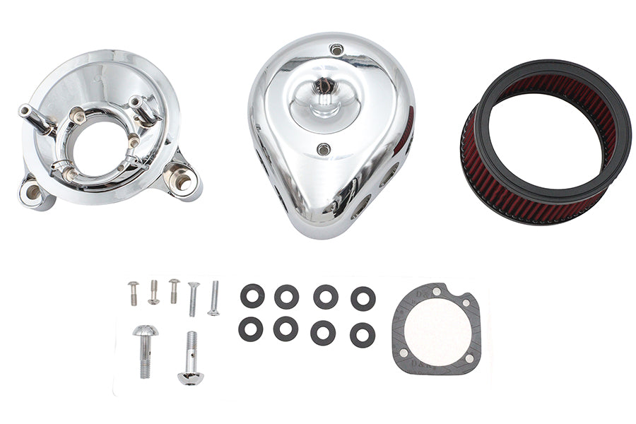 Mini Teardrop Air Cleaner Kit Chrome