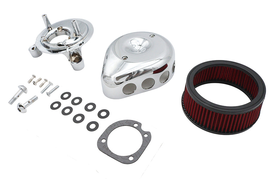 Mini Teardrop Air Cleaner Kit Chrome