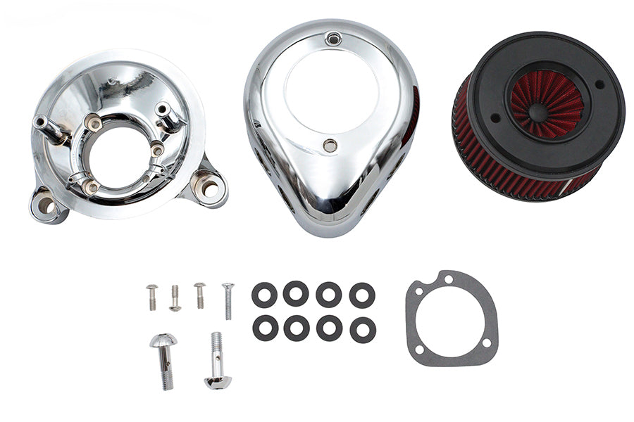 Mini Teardrop Air Cleaner Kit Chrome