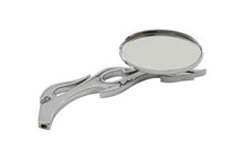 Load image into Gallery viewer, Chrome Oval Mirror with Billet Flame Stem