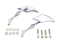 Load image into Gallery viewer, Chrome Diamond Mirror Set with Billet Diamond Stems
