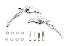 Load image into Gallery viewer, Chrome Diamond Mirror Set with Billet Diamond Stems