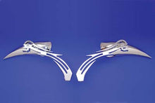 Load image into Gallery viewer, Chrome Teardrop Mirror Set with Billet Skull Stems