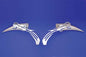 Chrome Teardrop Mirror Set with Billet Skull Stems