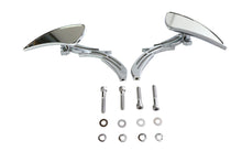 Load image into Gallery viewer, Chrome Teardrop Mirror Set with Billet Skull Stems
