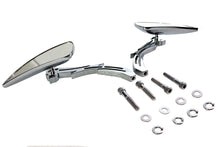 Load image into Gallery viewer, Chrome Teardrop Mirror Set with Billet Skull Stems